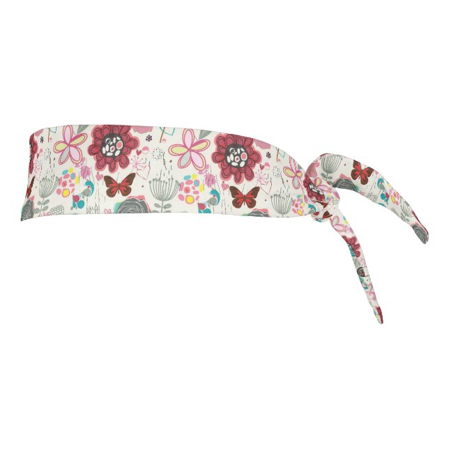 Floral pattern in retro style 5 tie headband (Rotate 90)