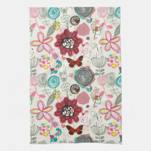 Floral pattern in retro style 5 towel