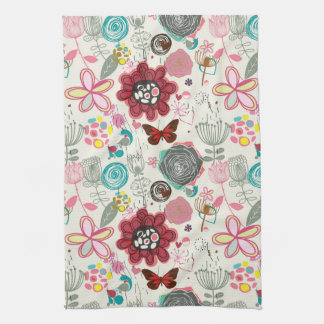 Floral pattern in retro style 5 towel