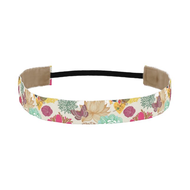 Floral pattern in retro style athletic headband (Front)