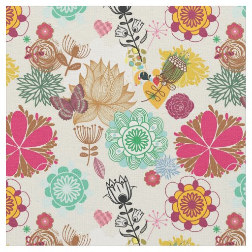 Floral pattern in retro style fabric