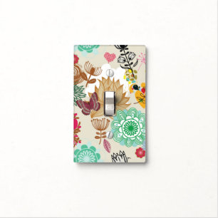Floral pattern in retro style light switch cover