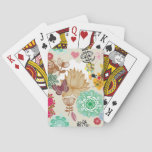 Floral pattern in retro style poker cards