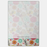 Floral pattern in retro style post-it notes