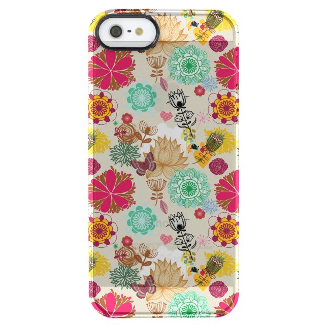 Floral pattern in retro style uncommon iPhone case (Back)