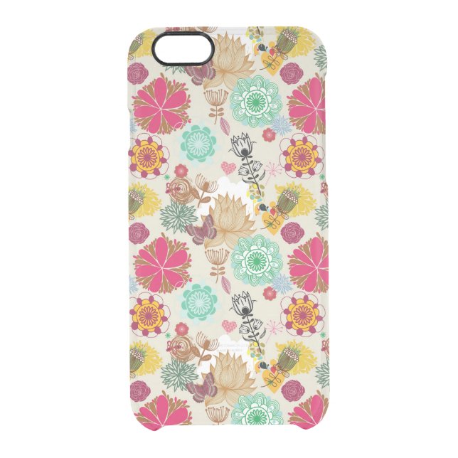 Floral pattern in retro style uncommon iPhone case (Back)