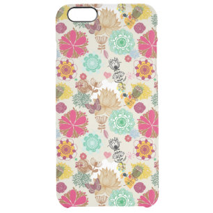 Floral pattern in retro style clear iPhone 6 plus case