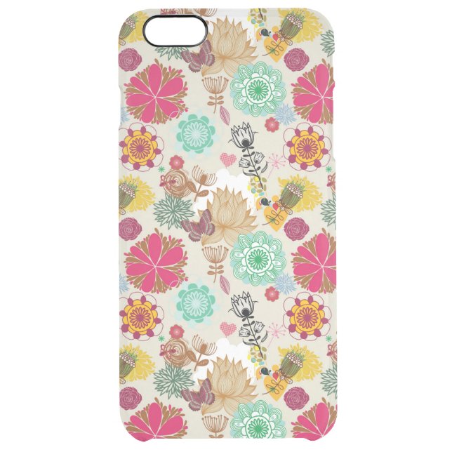 Floral pattern in retro style uncommon iPhone case (Back)