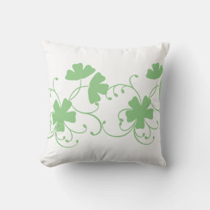Floral Pattern In Sage Green Color Throw Pillow