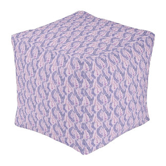 Floral Pattern in Shades of Purple and Pink Hues Pouf