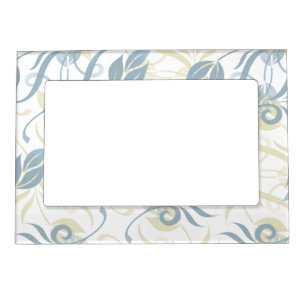 Floral Pattern in Slate Blue   Magnetic Frame