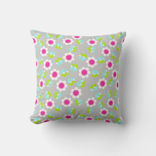Floral Pattern In Spring Colors Throw Pillow