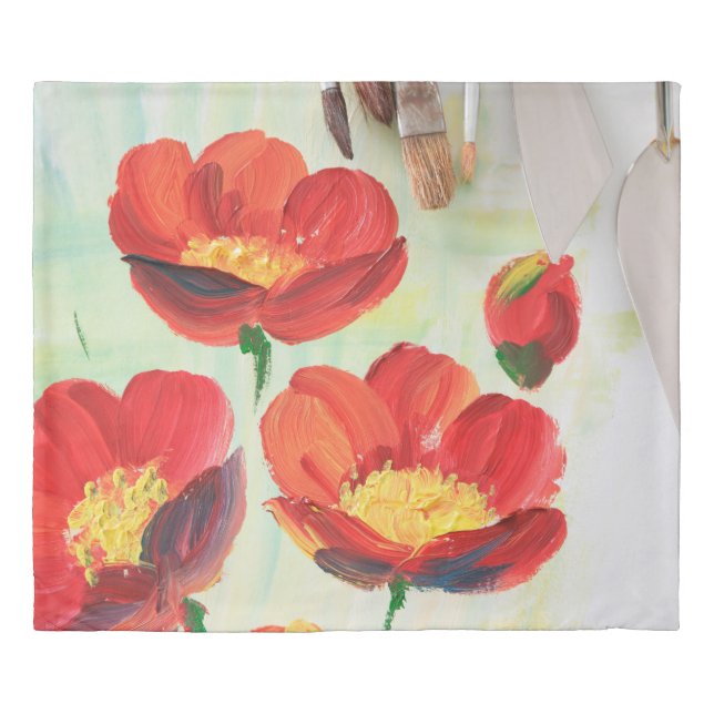 Floral pattern in the form of abstraction. Designe Duvet Cover (Front)