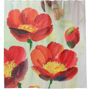 Floral pattern in the form of abstraction. Designe Shower Curtain