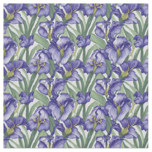 Floral Pattern Iris Flowers Fabric