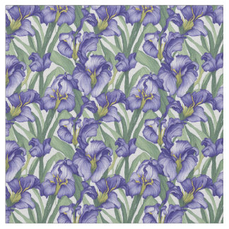 Floral Pattern Iris Flowers Fabric