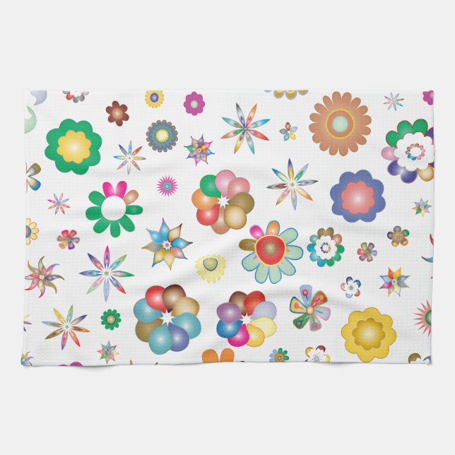 Floral Pattern Kitchen Towel (Horizontal)