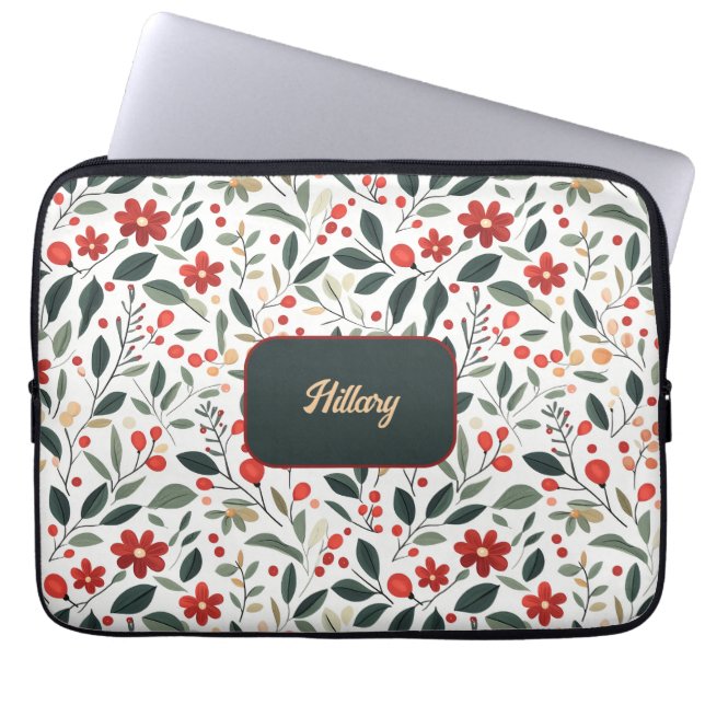 Floral Pattern Laptop Sleeve (Front)