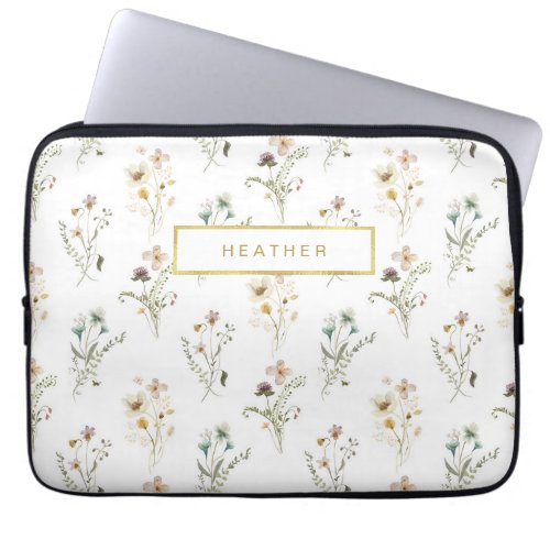 Floral Pattern Laptop Sleeve