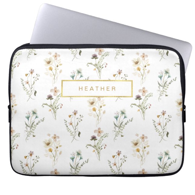 Floral Pattern Laptop Sleeve (Front)