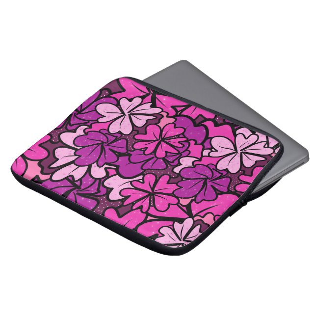 Floral pattern laptop sleeve (Front Top)