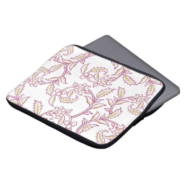 Floral Pattern Laptop Sleeve – Modern Aesthetic Pr (Front Top)