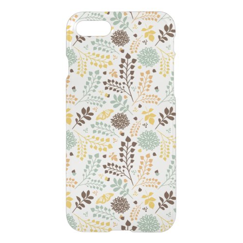 Floral pattern leaves flowers and butterfly iPhone SE87 case