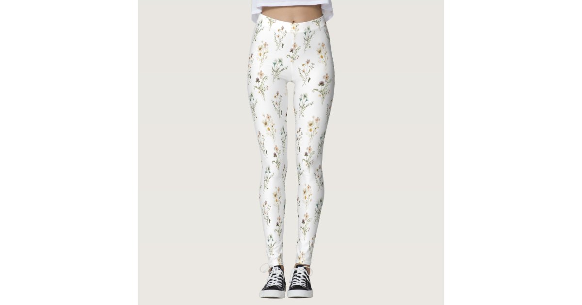 Floral Pattern Leggings | Zazzle