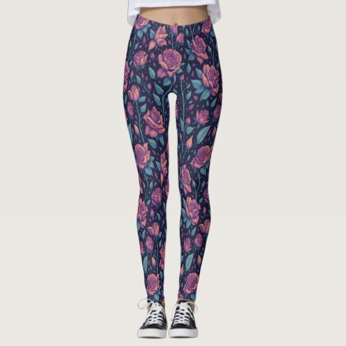  floral pattern leggings