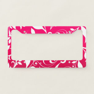 Floral Pattern License Plate Frame