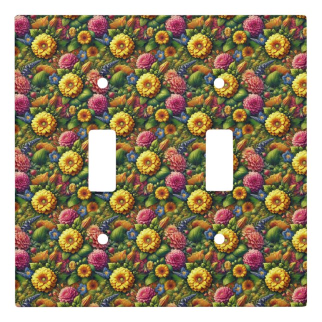 Floral Pattern Light Switch Cover (Front)