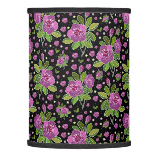 Floral Pattern Lilac Pink Green Black Lamp Shade