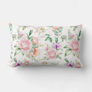 Floral Pattern Lumbar Pillow