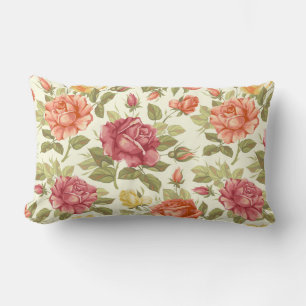 Floral Pattern Lumbar Pillow