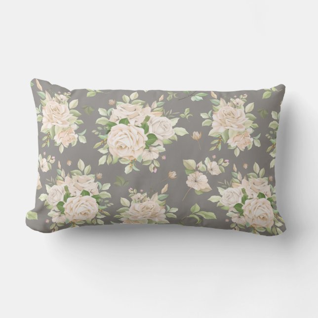 Floral Pattern Lumbar Pillow (Front)