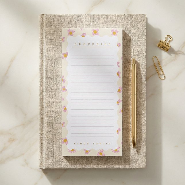 Floral Pattern Magnetic Costum Name Notepad  (Creator Uploaded)