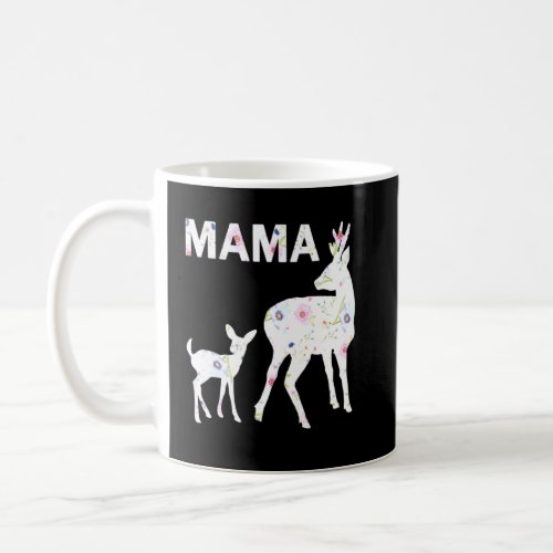 Floral Pattern Mama Fawn Doe Fitted Scoop Mothers  Coffee Mug