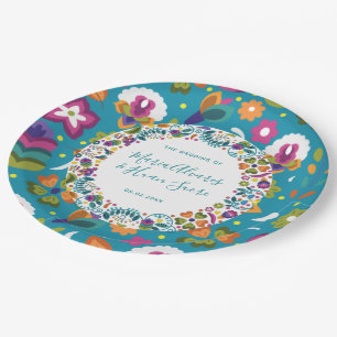 Floral Pattern Mexican Wedding Personalized Paper Plates