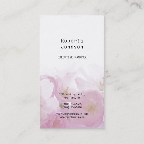 Floral Pattern Modern Professional Feminine Business Card