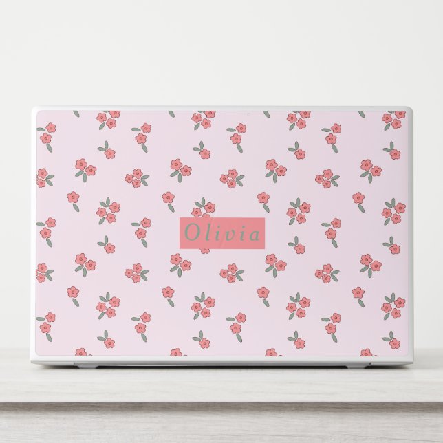 Floral Pattern Monogram  HP Laptop Skin (Front)