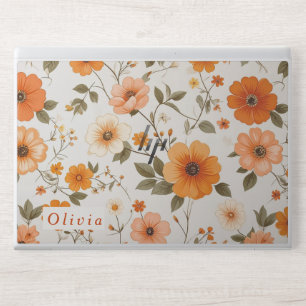 Floral Pattern Monogram HP Laptop Skin