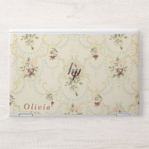 Floral Pattern Monogram HP Laptop Skin