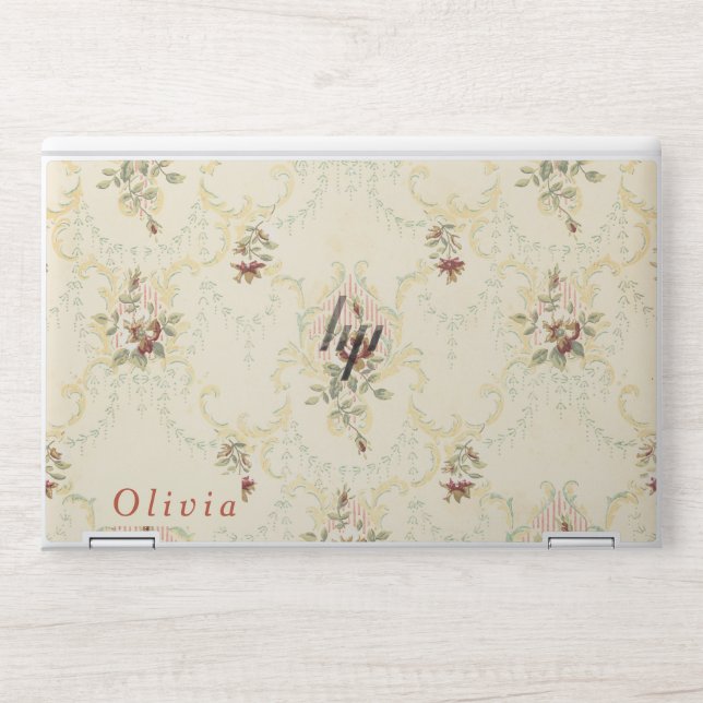 Floral Pattern Monogram  HP Laptop Skin (Front)