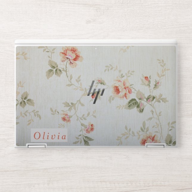 Floral Pattern Monogram  HP Laptop Skin (Front)