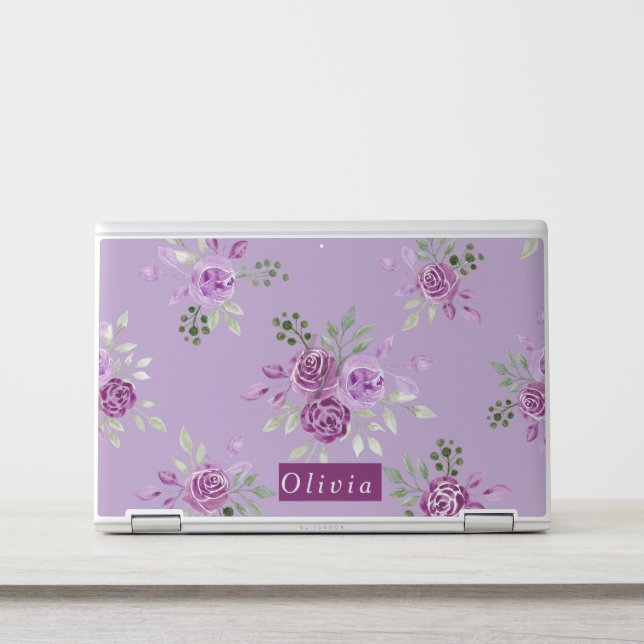 Floral Pattern Monogram  HP Laptop Skin (Front)