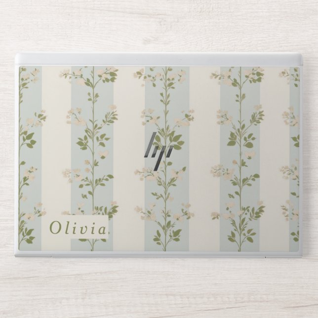 Floral Pattern Monogram  HP Laptop Skin (Front)
