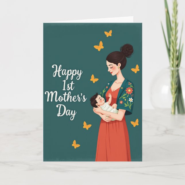 Floral Pattern Motherhood Card (Front)