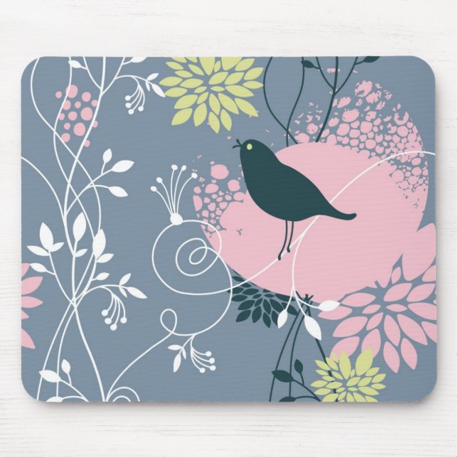 Floral Pattern Mouse Pad (Front)
