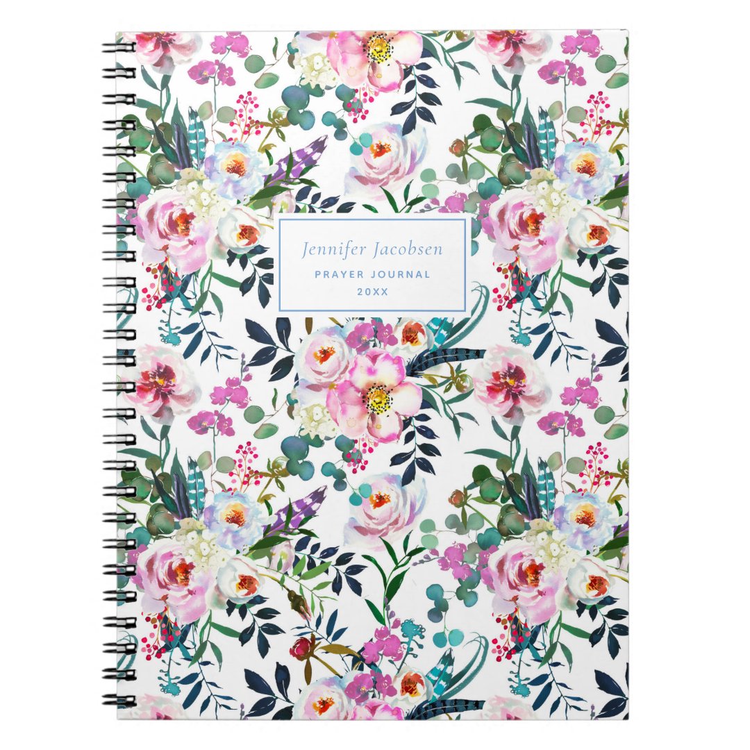 Floral Pattern Name DIY Title Floral Prayer Notebook | Zazzle