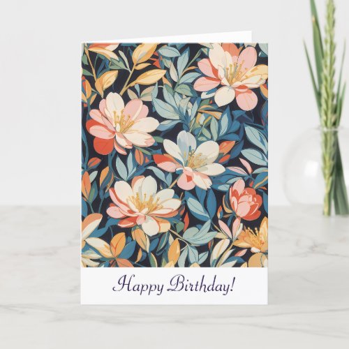 Floral Pattern No 10 Folded Greeting Card